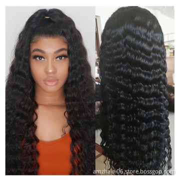 Loose Deep Wave Raw Brazilian Virjin Cuticle Aligned Human Hair Hd Full Lace Front Wig Cheap Transparent Lace Frontal Wig Vendor